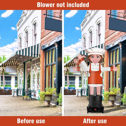 6FT Tall Inflatable Female Chef Wavers Inflatable Tube Man (18''Diameter) (Blower Not Included) - goodeny