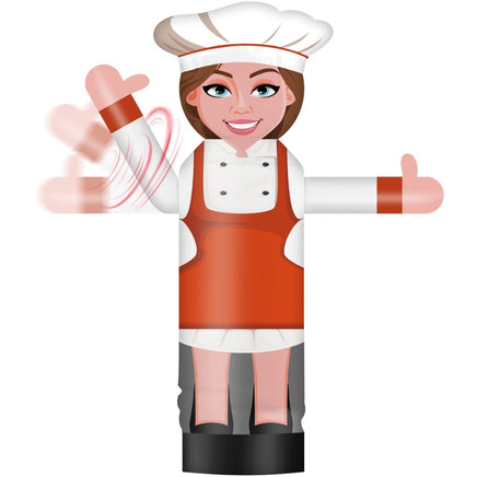 6FT Tall Inflatable Female Chef Wavers Inflatable Tube Man (18''Diameter) (Blower Not Included) - goodeny