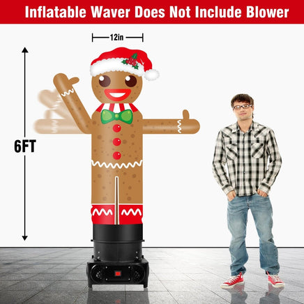 6FT Tall Inflatable Gingerbread Man Wavers Inflatable Tube Man (12''Diameter) (Blower Not Included) - goodeny