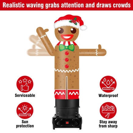 6FT Tall Inflatable Gingerbread Man Wavers Inflatable Tube Man (12''Diameter) (Blower Not Included) - goodeny