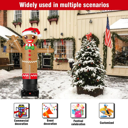 6FT Tall Inflatable Gingerbread Man Wavers Inflatable Tube Man (12''Diameter) (Blower Not Included) - goodeny