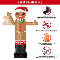 6FT Tall Inflatable Gingerbread Man Wavers Inflatable Tube Man (12''Diameter) (Blower Not Included) - goodeny