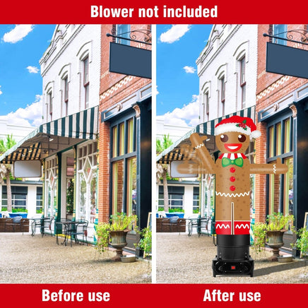 6FT Tall Inflatable Gingerbread Man Wavers Inflatable Tube Man (12''Diameter) (Blower Not Included) - goodeny
