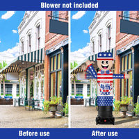 6FT Tall Inflatable Happy 4th of July Wavers Inflatable Tube Man (18''Diameter) (Blower Not Included) - goodeny