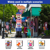 6FT Tall Inflatable Happy 4th of July Wavers Inflatable Tube Man (18''Diameter) (Blower Not Included) - goodeny