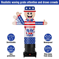 6FT Tall Inflatable Happy 4th of July Wavers Inflatable Tube Man (18''Diameter) (Blower Not Included) - goodeny