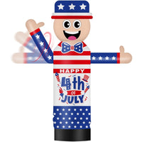 6FT Tall Inflatable Happy 4th of July Wavers Inflatable Tube Man (18''Diameter) (Blower Not Included) - goodeny