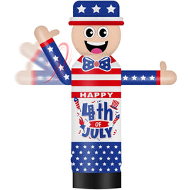 6FT Tall Inflatable Happy 4th of July Wavers Inflatable Tube Man (18''Diameter) (Blower Not Included) - goodeny