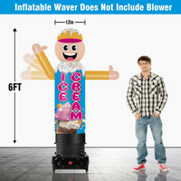 6FT Tall Inflatable Ice Cream Wavers Inflatable Tube Man (18''Diameter) (Blower Not Included) - goodeny
