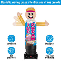 6FT Tall Inflatable Ice Cream Wavers Inflatable Tube Man (18''Diameter) (Blower Not Included) - goodeny