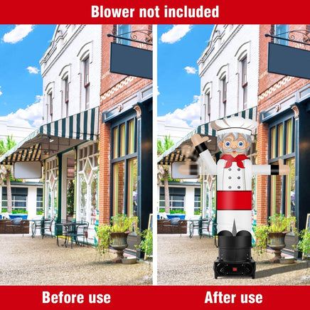 6FT Tall Inflatable Male Chef Wavers Inflatable Tube Man (18''Diameter) (Blower Not Included) - goodeny