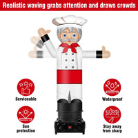 6FT Tall Inflatable Male Chef Wavers Inflatable Tube Man (18''Diameter) (Blower Not Included) - goodeny