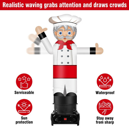 6FT Tall Inflatable Male Chef Wavers Inflatable Tube Man (18''Diameter) (Blower Not Included) - goodeny