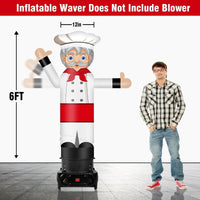 6FT Tall Inflatable Male Chef Wavers Inflatable Tube Man (18''Diameter) (Blower Not Included) - goodeny