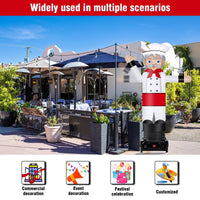 6FT Tall Inflatable Male Chef Wavers Inflatable Tube Man (18''Diameter) (Blower Not Included) - goodeny