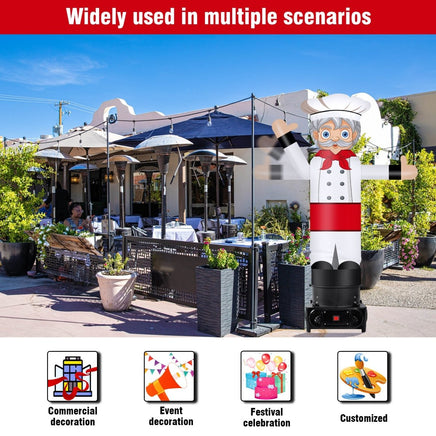 6FT Tall Inflatable Male Chef Wavers Inflatable Tube Man (18''Diameter) (Blower Not Included) - goodeny
