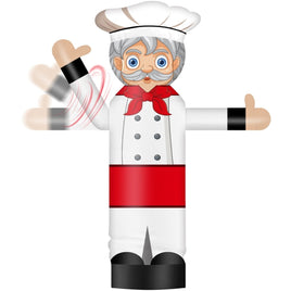 6FT Tall Inflatable Male Chef Wavers Inflatable Tube Man (18''Diameter) (Blower Not Included) - goodeny