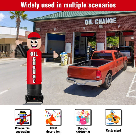 6FT Tall Inflatable Oil Change Wavers Inflatable Tube Man (12''Diameter) (Blower Not Included) - goodeny