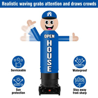 6FT Tall Inflatable Open House Wavers Inflatable Tube Man (12''Diameter) (Blower Not Included) - goodeny
