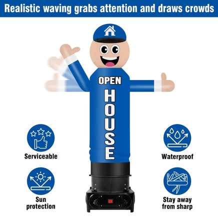 6FT Tall Inflatable Open House Wavers Inflatable Tube Man (12''Diameter) (Blower Not Included) - goodeny