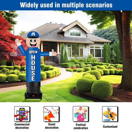 6FT Tall Inflatable Open House Wavers Inflatable Tube Man (12''Diameter) (Blower Not Included) - goodeny