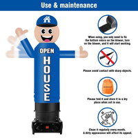 6FT Tall Inflatable Open House Wavers Inflatable Tube Man (12''Diameter) (Blower Not Included) - goodeny