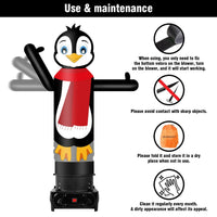 6FT Tall Inflatable Penguin Wavers Inflatable Tube Man (12''Diameter) (Blower Not Included) - goodeny