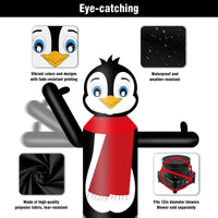 6FT Tall Inflatable Penguin Wavers Inflatable Tube Man (12''Diameter) (Blower Not Included) - goodeny