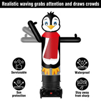 6FT Tall Inflatable Penguin Wavers Inflatable Tube Man (12''Diameter) (Blower Not Included) - goodeny