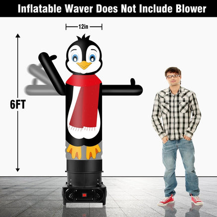 6FT Tall Inflatable Penguin Wavers Inflatable Tube Man (12''Diameter) (Blower Not Included) - goodeny