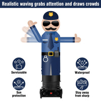 6FT Tall Inflatable Policeman Wavers Inflatable Tube Man (12''Diameter) (Blower Not Included) - goodeny