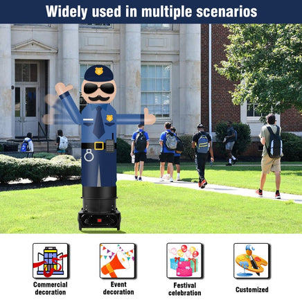 6FT Tall Inflatable Policeman Wavers Inflatable Tube Man (12''Diameter) (Blower Not Included) - goodeny