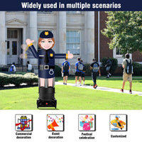 6FT Tall Inflatable Policewoman Wavers Inflatable Tube Man (12''Diameter) (Blower Not Included) - goodeny