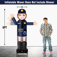 6FT Tall Inflatable Policewoman Wavers Inflatable Tube Man (12''Diameter) (Blower Not Included) - goodeny