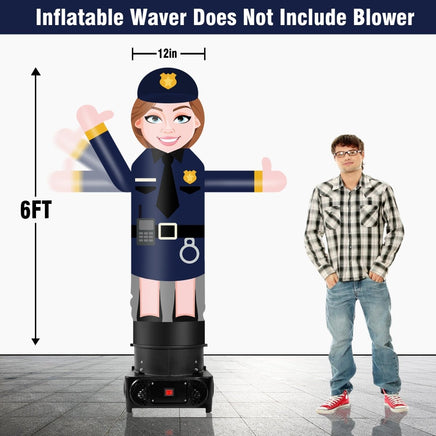 6FT Tall Inflatable Policewoman Wavers Inflatable Tube Man (12''Diameter) (Blower Not Included) - goodeny