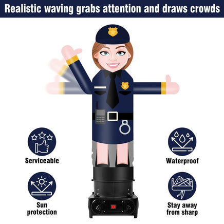 6FT Tall Inflatable Policewoman Wavers Inflatable Tube Man (12''Diameter) (Blower Not Included) - goodeny