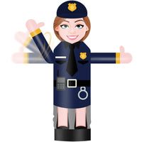 6FT Tall Inflatable Policewoman Wavers Inflatable Tube Man (12''Diameter) (Blower Not Included) - goodeny