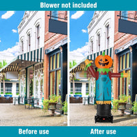 6FT Tall Inflatable Pumpkin Scarecrow Wavers Inflatable Tube Man (12''Diameter) (Blower Not Included) - goodeny