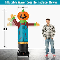 6FT Tall Inflatable Pumpkin Scarecrow Wavers Inflatable Tube Man (12''Diameter) (Blower Not Included) - goodeny