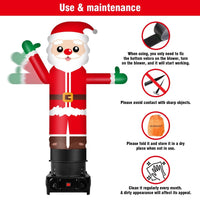 6FT Tall Inflatable Santa Claus Wavers Inflatable Tube Man (12''Diameter) (Blower Not Included) - goodeny