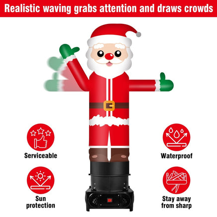 6FT Tall Inflatable Santa Claus Wavers Inflatable Tube Man (12''Diameter) (Blower Not Included) - goodeny