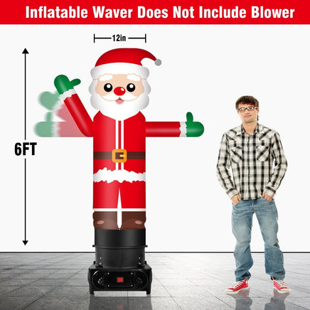 6FT Tall Inflatable Santa Claus Wavers Inflatable Tube Man (12''Diameter) (Blower Not Included) - goodeny