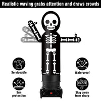 6FT Tall Inflatable Skeleton Wavers Inflatable Tube Man (12''Diameter) (Blower Not Included) - goodeny