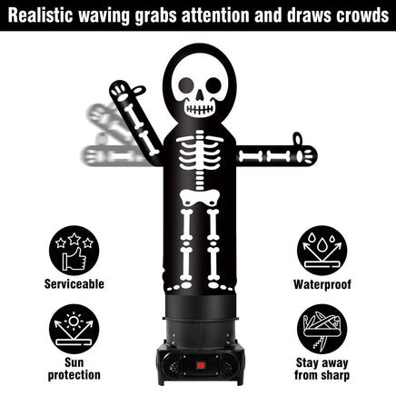 6FT Tall Inflatable Skeleton Wavers Inflatable Tube Man (12''Diameter) (Blower Not Included) - goodeny