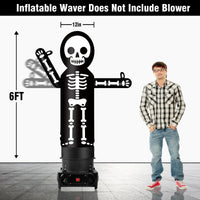 6FT Tall Inflatable Skeleton Wavers Inflatable Tube Man (12''Diameter) (Blower Not Included) - goodeny