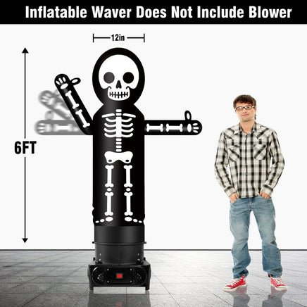 6FT Tall Inflatable Skeleton Wavers Inflatable Tube Man (12''Diameter) (Blower Not Included) - goodeny