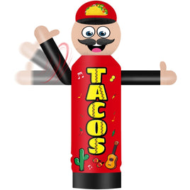 6FT Tall Inflatable Tacos Red Wavers Inflatable Tube Man (18''Diameter) (Blower Not Included) - goodeny