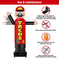 6FT Tall Inflatable Tacos Red Wavers Inflatable Tube Man (18''Diameter) (Blower Not Included) - goodeny