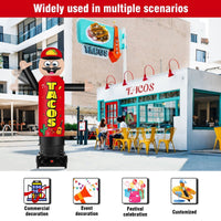 6FT Tall Inflatable Tacos Red Wavers Inflatable Tube Man (18''Diameter) (Blower Not Included) - goodeny