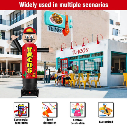 6FT Tall Inflatable Tacos Red Wavers Inflatable Tube Man (18''Diameter) (Blower Not Included) - goodeny